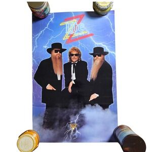 ZZ Top Miller Lite Recycler Promo Beer Poster Vintage 1990s 18x28 Store Display